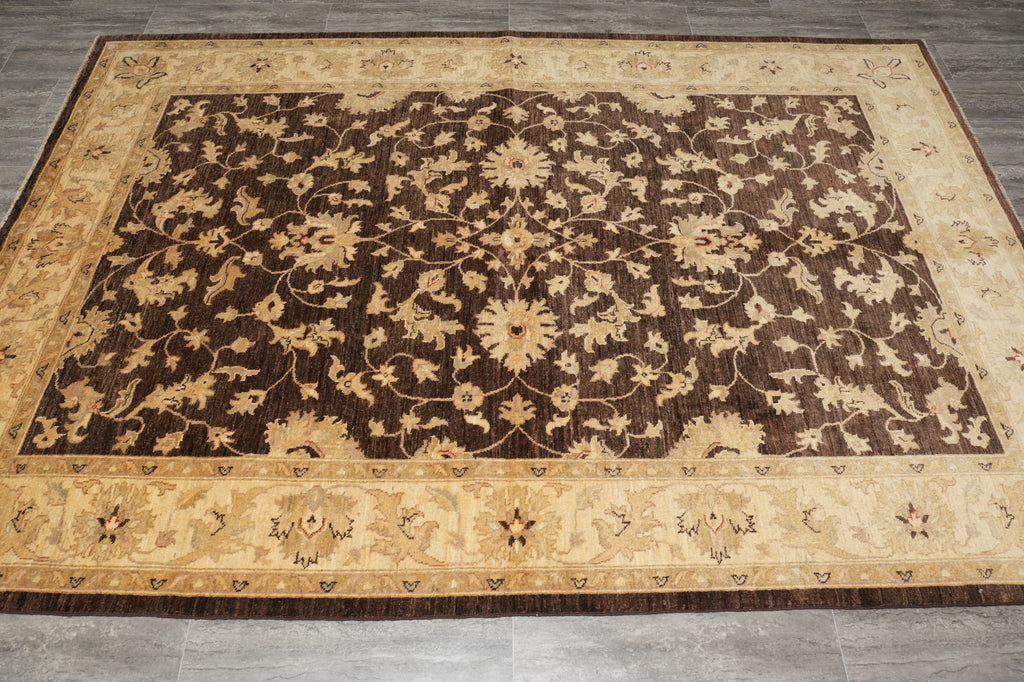 6 x 9 Brown Zigler Chobi Peshawar Rug Dark Brown 20245