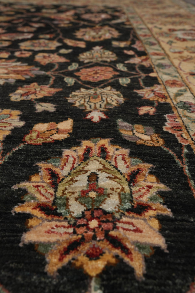 7.7 x 10 Charcoal Black Natural Quality Wool Jaipur Rug #LA-52951