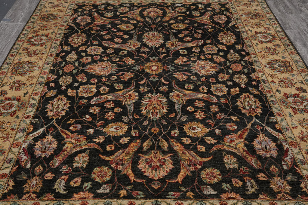 7.7 x 10 Charcoal Black Natural Quality Wool Jaipur Rug #LA-52951