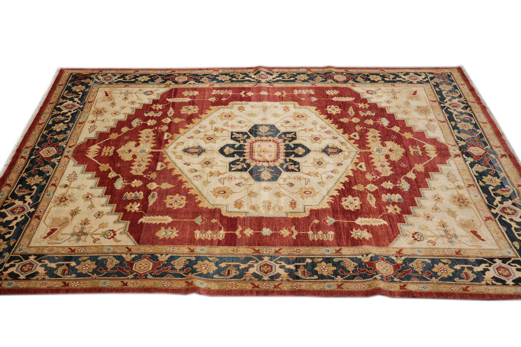 7.9 x 9.10 New Handmade Serapi Rug Natural Wool #F-4316