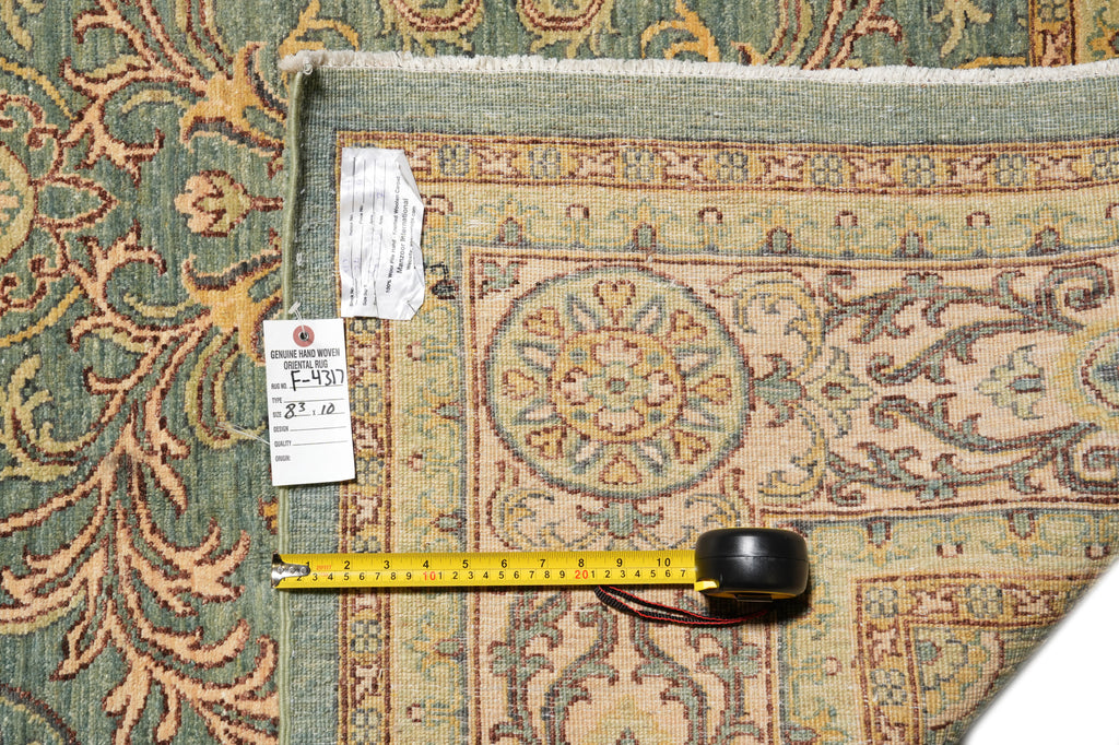 8.3 x 10 Beautiful Quality Natural Wool Handmade Pakistan Carpet Sage Green #F-4317