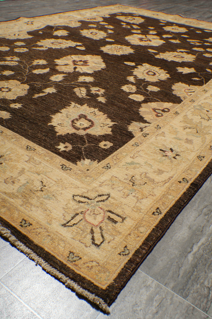 6 x 9 Chocolate Brown Chobi Peshawar Rug 20249