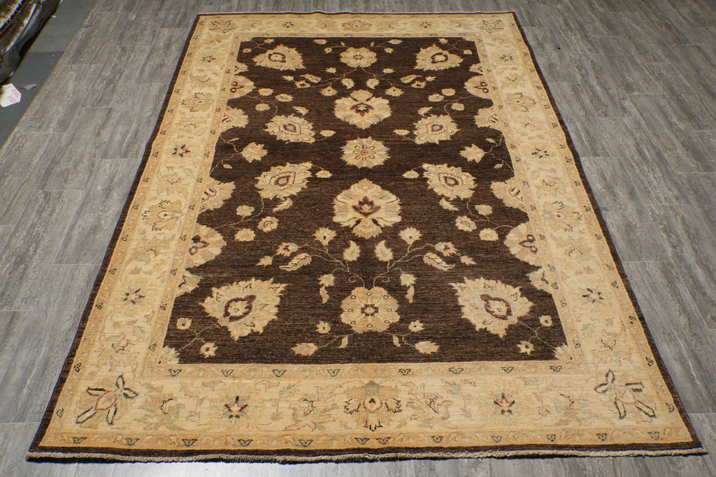 6 x 9 Chocolate Brown Chobi Peshawar Rug 20249