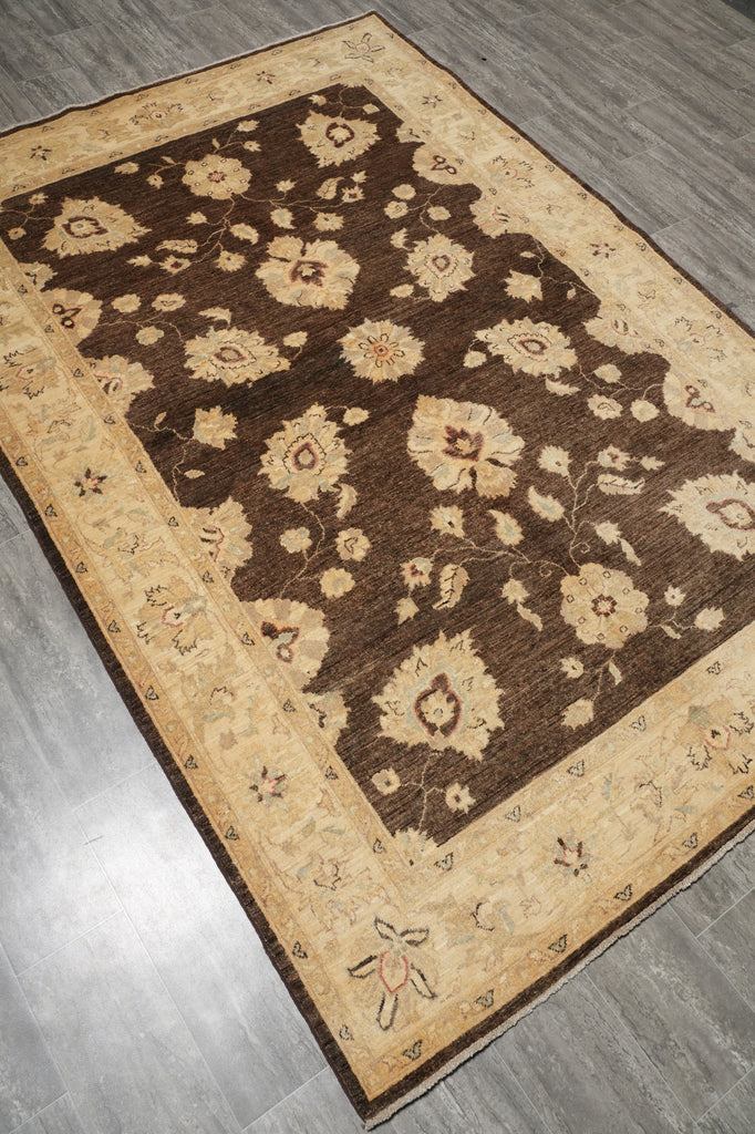 6 x 9 Chocolate Brown Chobi Peshawar Rug 20249