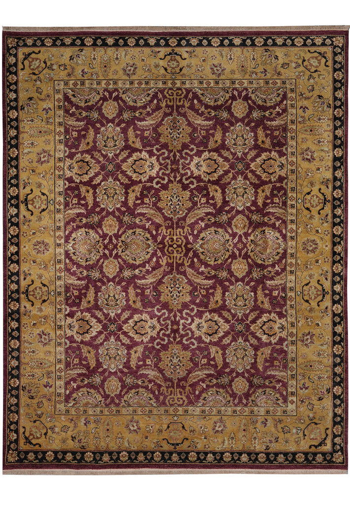 8 x 10 Burgundy Gold Quality Handmade Rug Sale