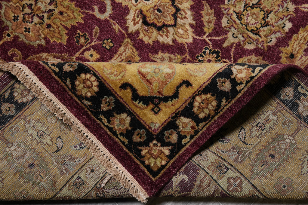 8 x 10 Burgundy Gold Quality Handmade Rug Sale #LA-52855