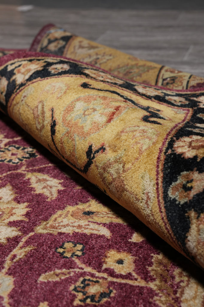 8 x 10 Burgundy Gold Quality Handmade Rug Sale #LA-52855