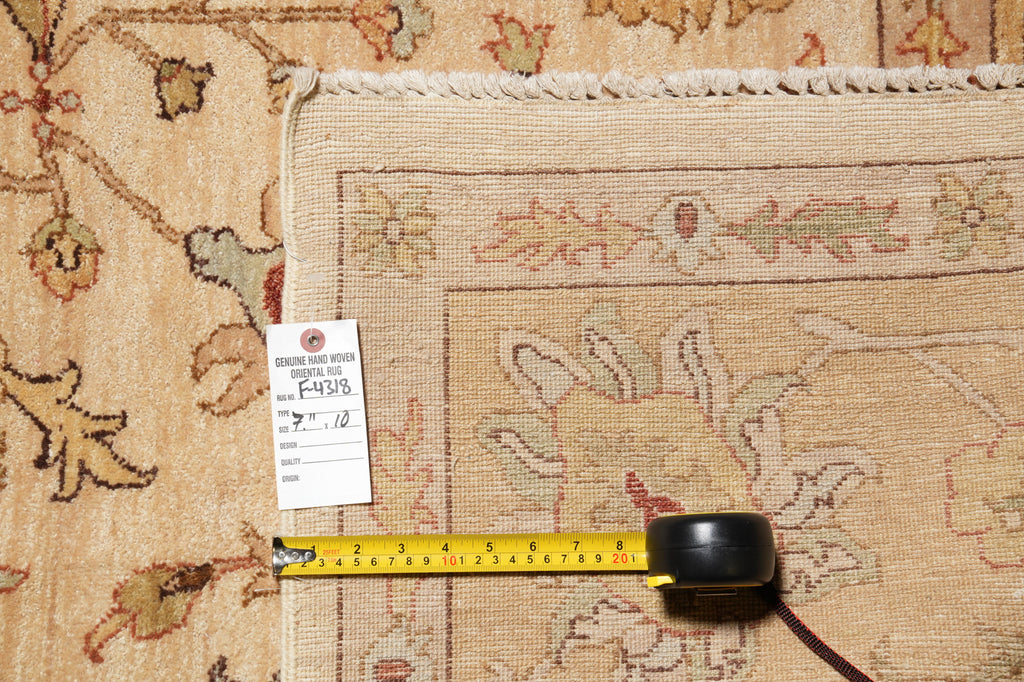 7.11 x 10 Beige and Gold Chobi Zigler Carpet #F-4318