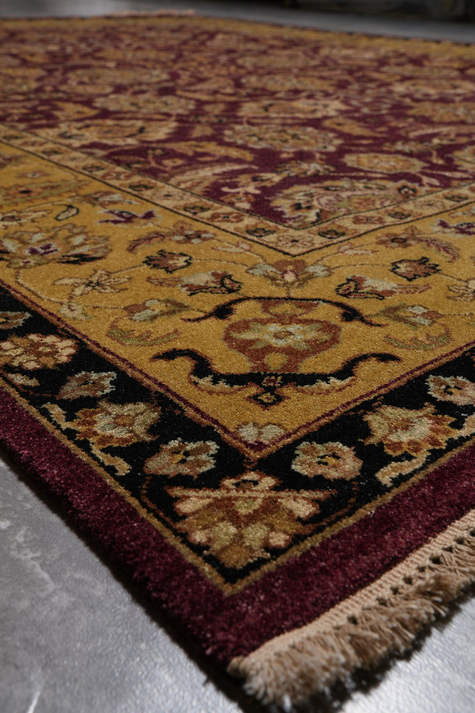 8 x 10 Burgundy Gold Quality Handmade Rug Sale #LA-52855