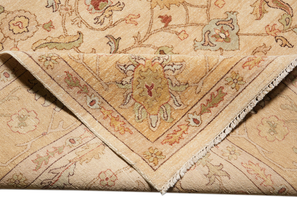 7.11 x 10 Beige and Gold Chobi Zigler Carpet #F-4318