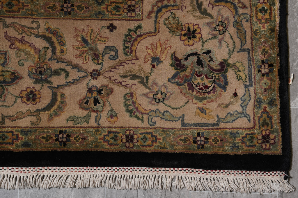 8 x 11 English Floral Quality Jaipur Wool Rug Black #PIX-4770