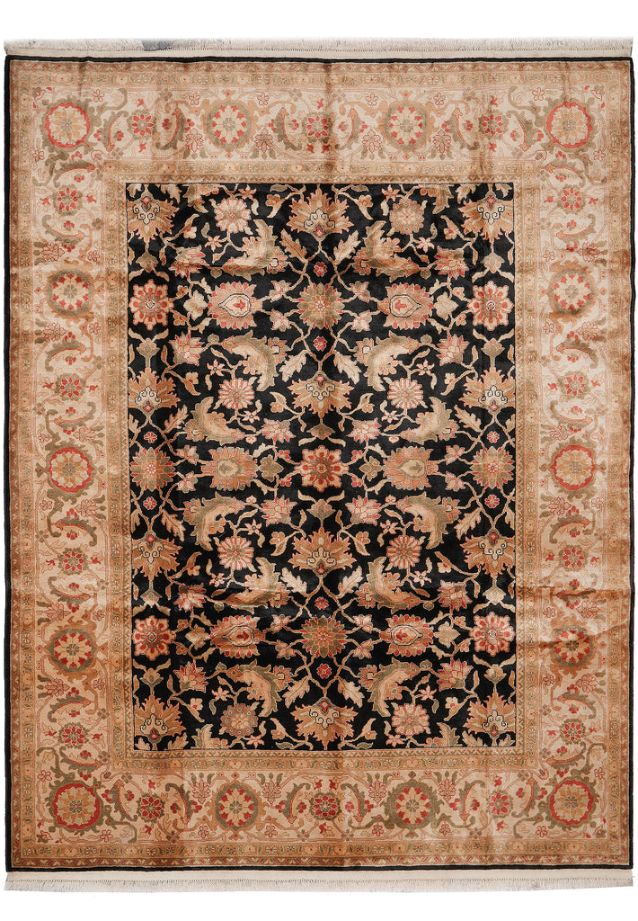 8 x 9.9 Clearance Sale Quality Wool Hand-Knotted Agra Rug Black