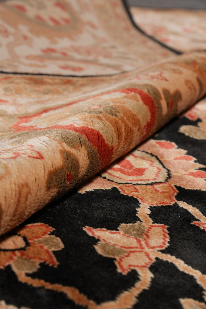 8 x 9.9 Clearance Sale Quality Wool Hand-Knotted Agra Rug Black #PIX-14814