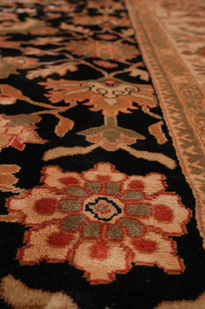 8 x 9.9 Clearance Sale Quality Wool Hand-Knotted Agra Rug Black #PIX-14814