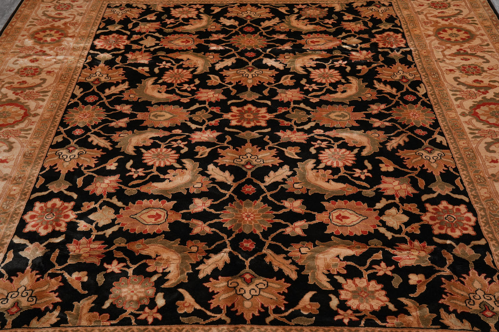 8 x 9.9 Clearance Sale Quality Wool Hand-Knotted Agra Rug Black #PIX-14814