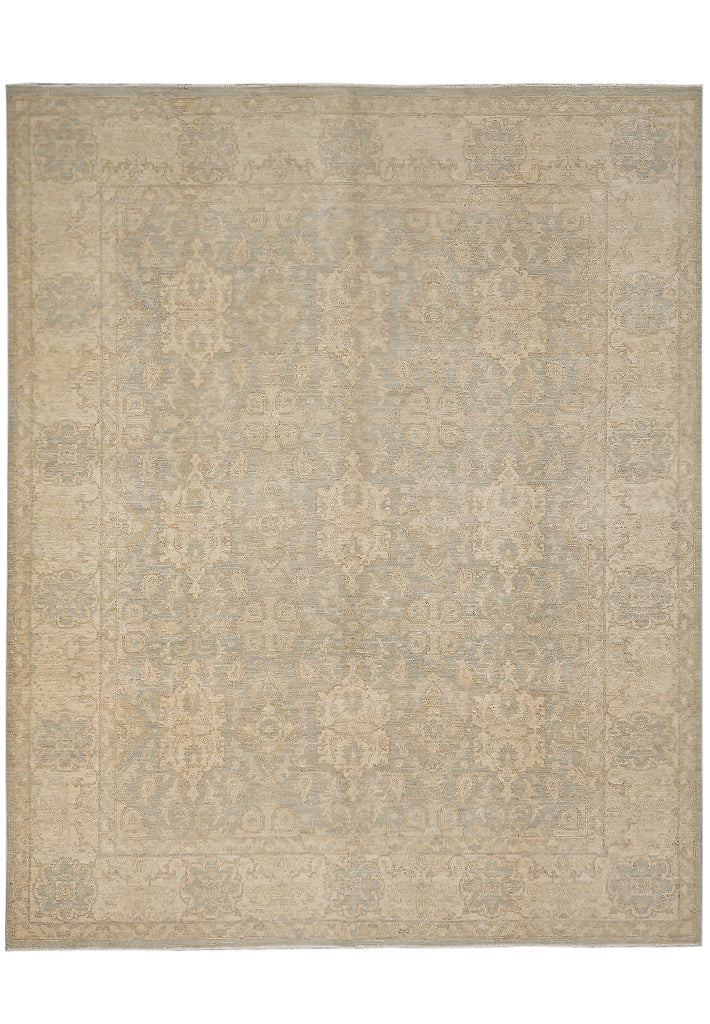 8.1 x 9.7 Neutrals New Hanmdade Pakistan Zigler Chobi Peshawar Rug #F-4321
