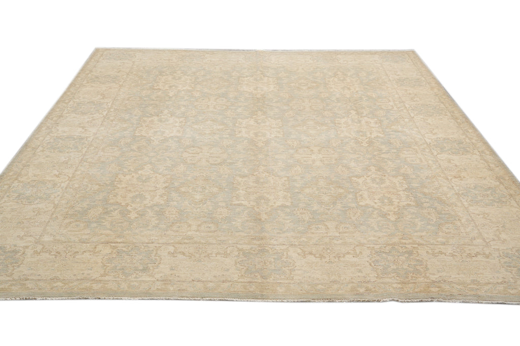 8.1 x 9.7 Neutrals New Hanmdade Pakistan Zigler Chobi Peshawar Rug #F-4321