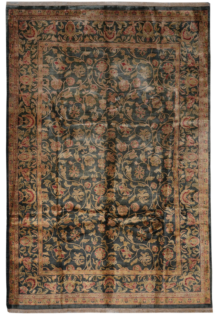 9.6 x 13.6 Dark Emerald Green Jaipur Wool Rug