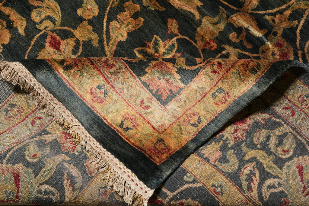 9.6 x 13.6 Dark Emerald Green Jaipur Wool Rug #PIX-8304