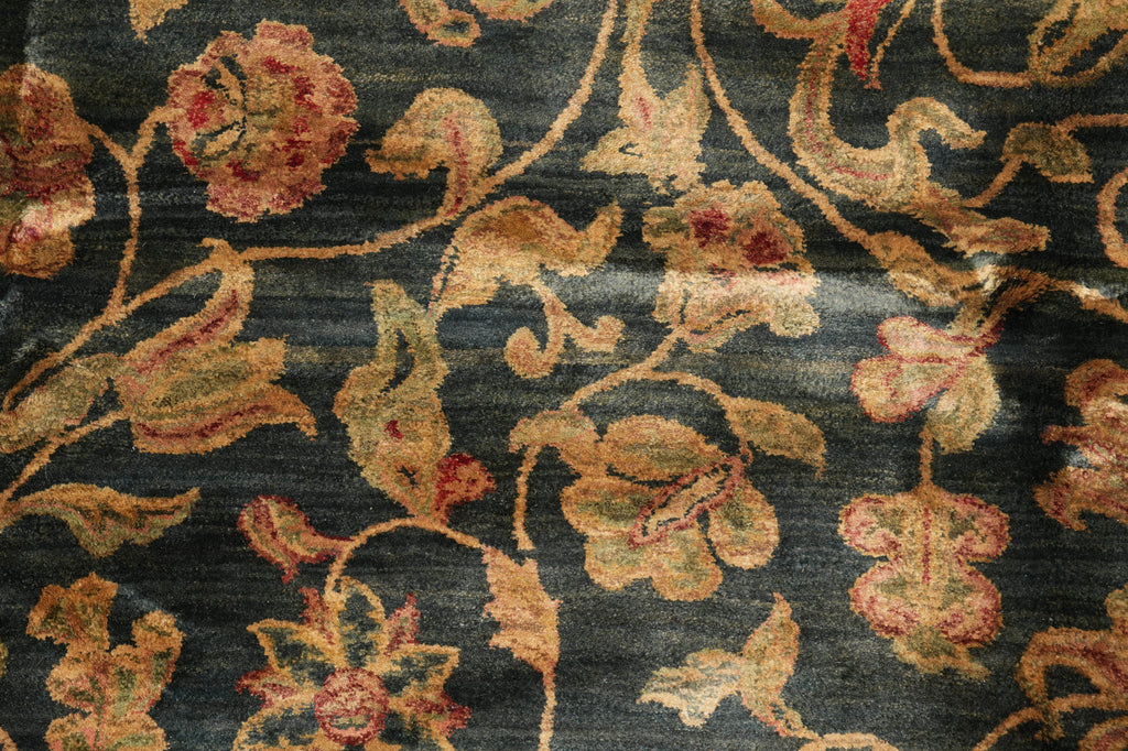 9.6 x 13.6 Dark Emerald Green Jaipur Wool Rug #PIX-8304