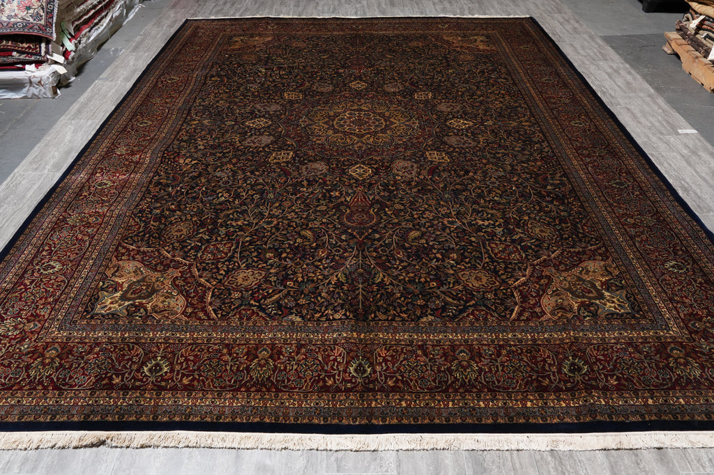 10 x 14 Fine Handmade Sheik Safi Black Rug #PIX-10257