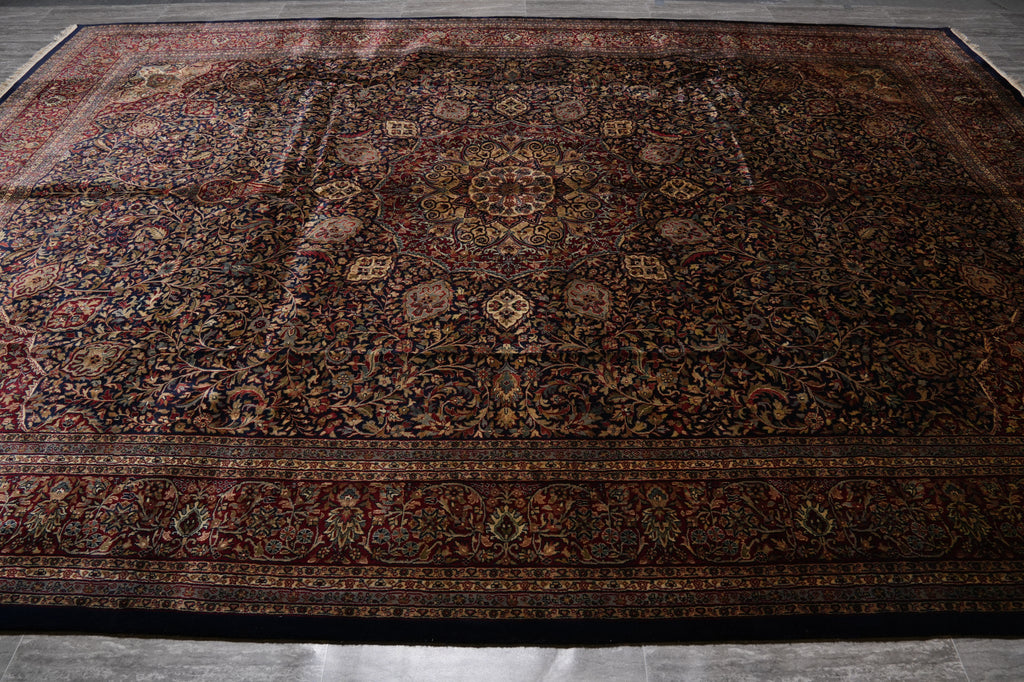 10 x 14 Fine Handmade Sheik Safi Black Rug #PIX-10257