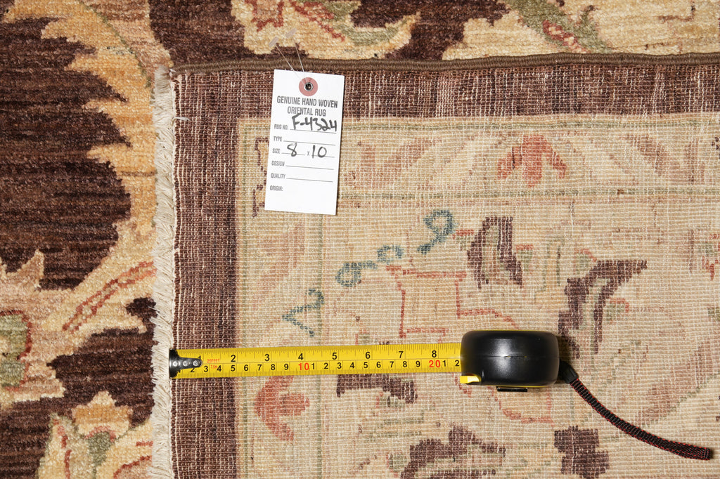 8 x 10 Dark Brown Zigler Chobi Peshawar Rug #F-4324