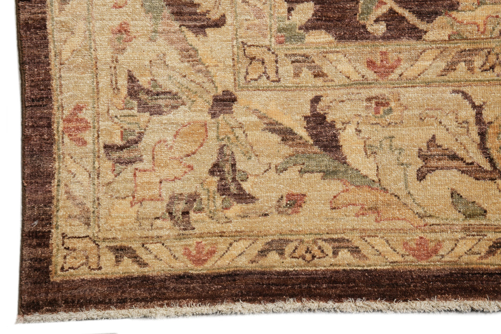 8 x 10 Dark Brown Zigler Chobi Peshawar Rug #F-4324