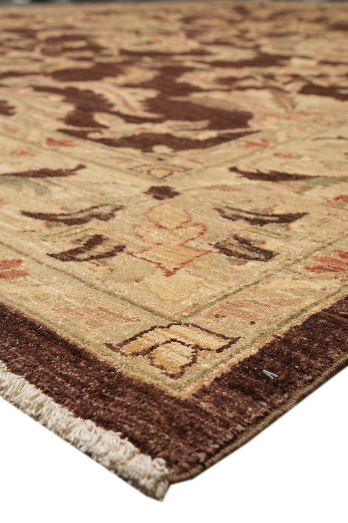 8 x 10 Dark Brown Zigler Chobi Peshawar Rug #F-4324