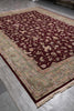 Load image into Gallery viewer, 10 x 14 Fine Quality Handmade  Rug Wool and Silk Burgundy Green #F-5416