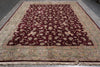 Load image into Gallery viewer, 10 x 14 Fine Quality Handmade  Rug Wool and Silk Burgundy Green #F-5416