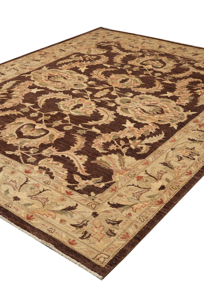 8 x 10 Dark Brown Zigler Chobi Peshawar Rug #F-4324
