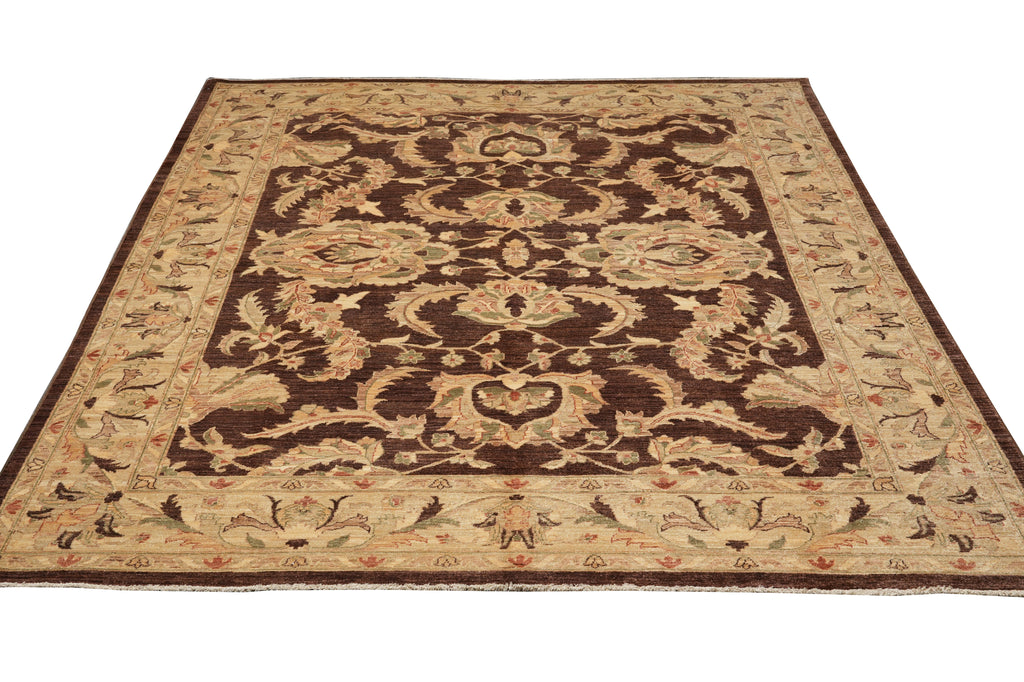 8 x 10 Dark Brown Zigler Chobi Peshawar Rug #F-4324