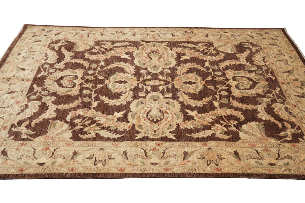 8 x 10 Dark Brown Zigler Chobi Peshawar Rug #F-4324