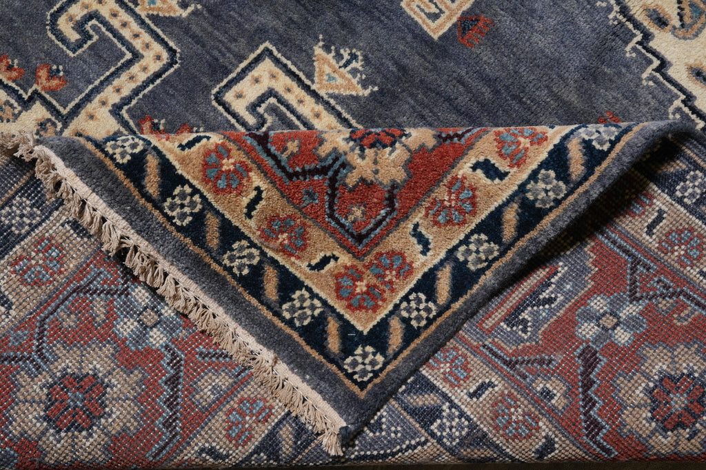 9 x 12 New Hand-Knotted Agra Rug Slate Gray Blue Geometric #F-4521