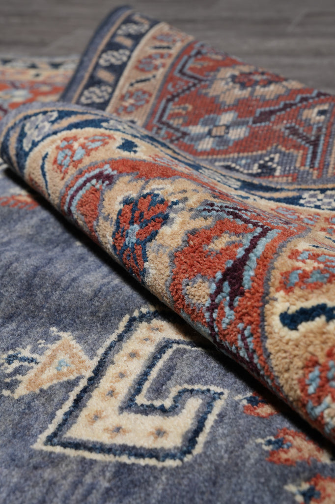 9 x 12 New Hand-Knotted Agra Rug Slate Gray Blue Geometric #F-4521