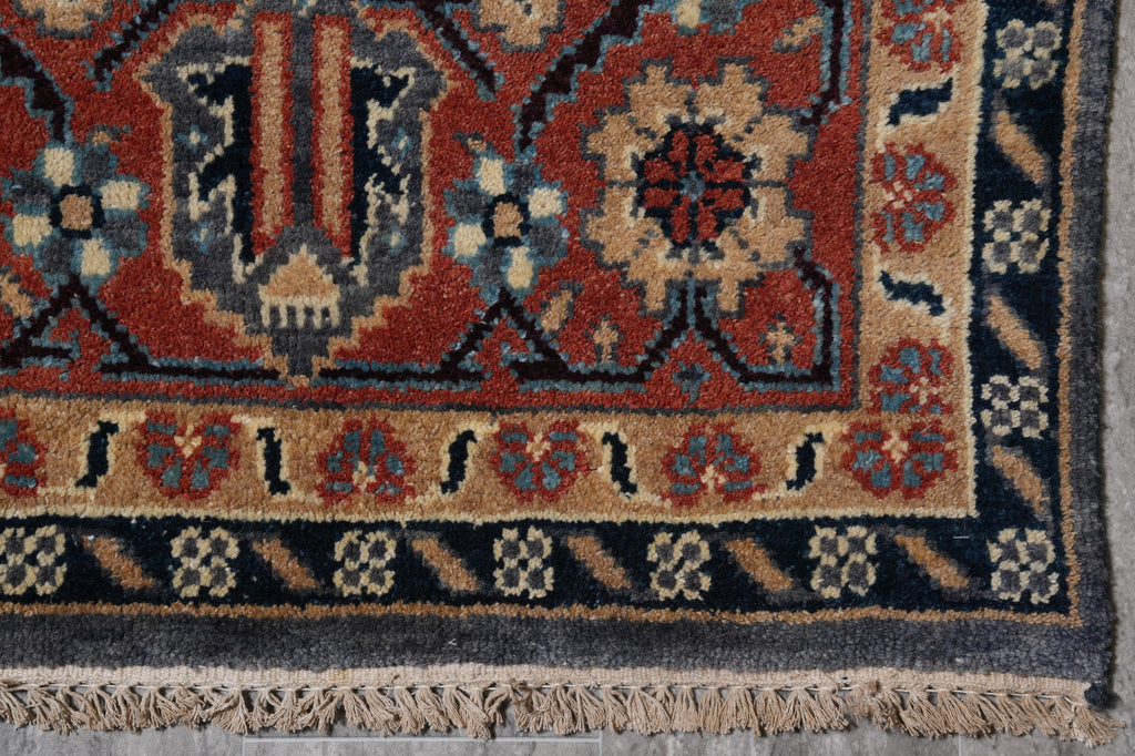 9 x 12 New Hand-Knotted Agra Rug Slate Gray Blue Geometric #F-4521