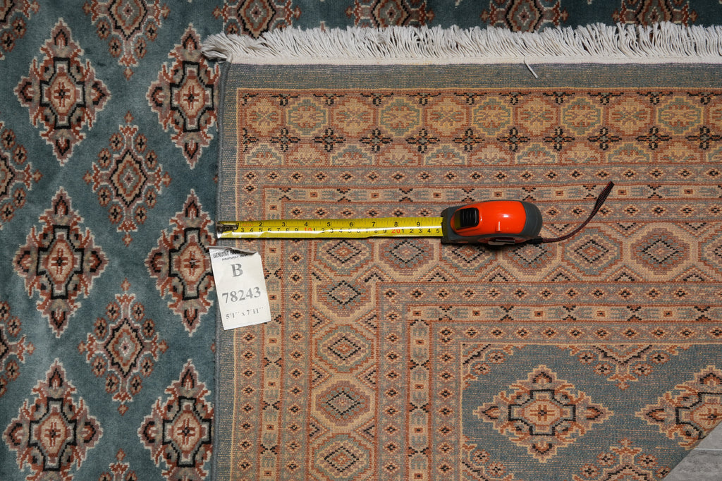 5 x 8 Jaldar Bokhara Rug GREEN - Pakistan #B-78243