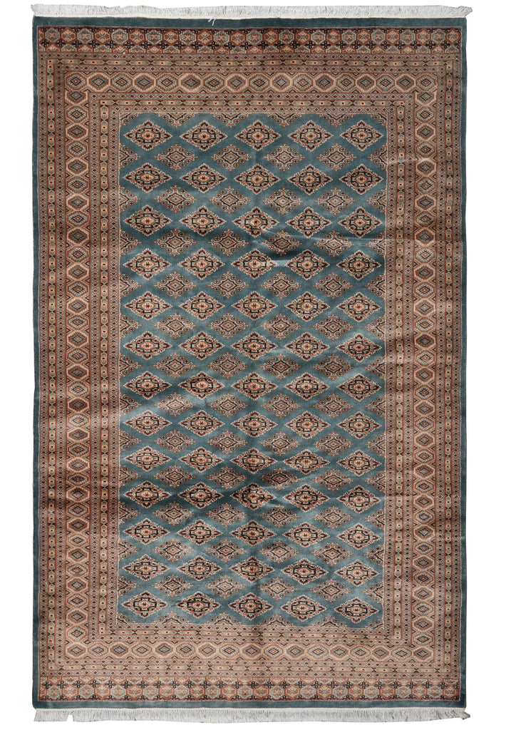 5 x 8 Jaldar Bokhara Rug GREEN - Pakistan #B-78243
