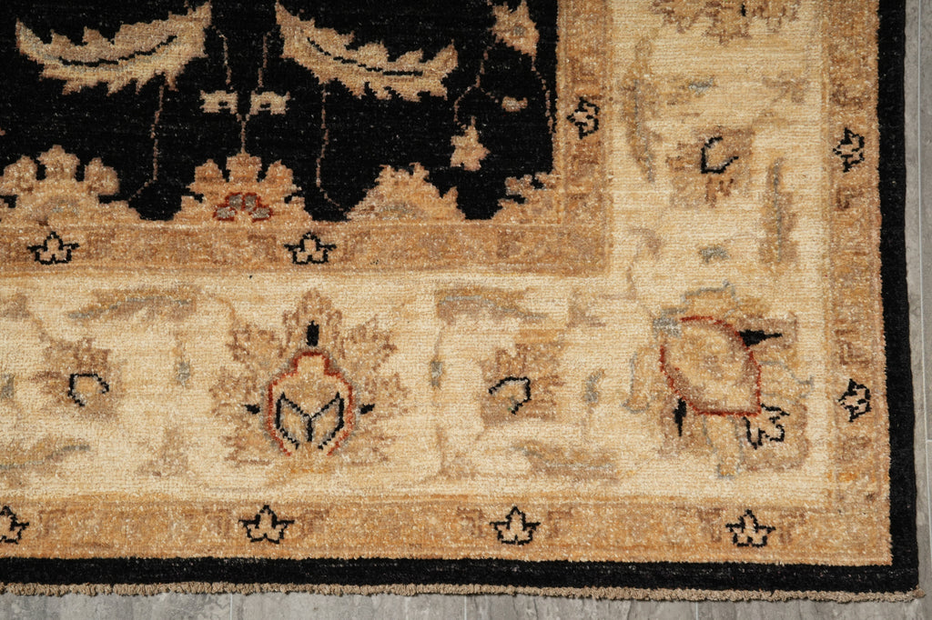 5.9 x 9 Black Chobi Peshawar Zigler Rug 20242