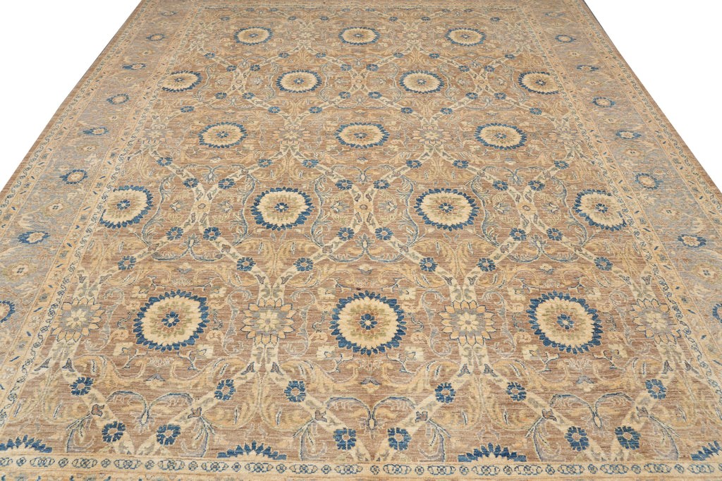8.10 x 11.4 Finer Quality Wool Dense Weave Zigler Chobi Peshawar Rug Neutral Details #F-4326