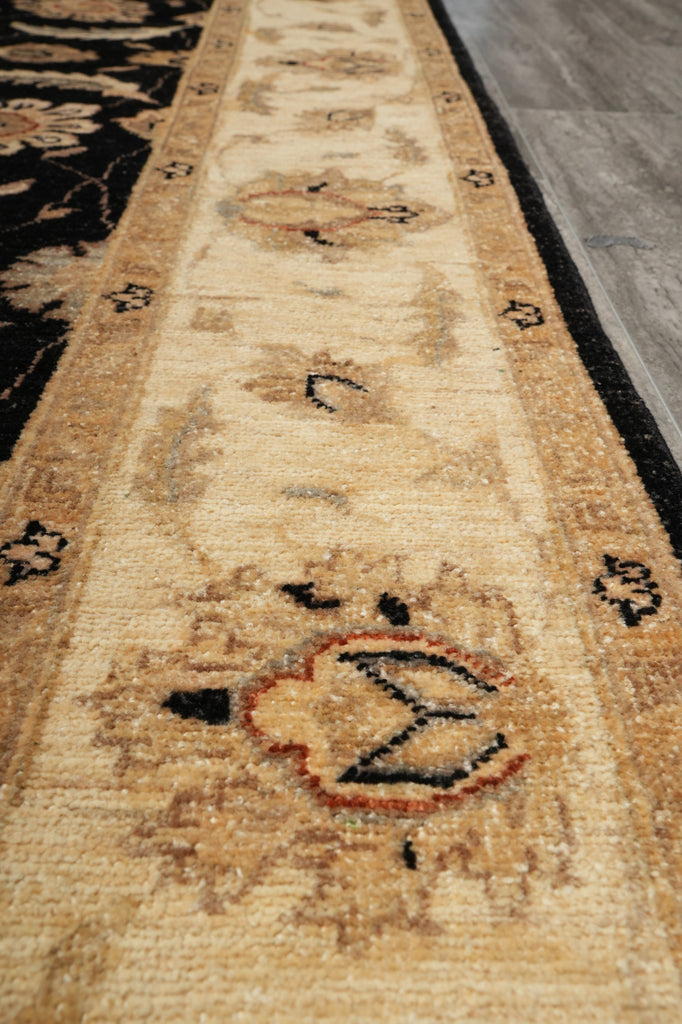 5.9 x 9 Black Chobi Peshawar Zigler Rug 20242