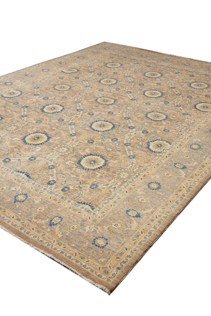 8.10 x 11.4 Finer Quality Wool Dense Weave Zigler Chobi Peshawar Rug Neutral Details #F-4326