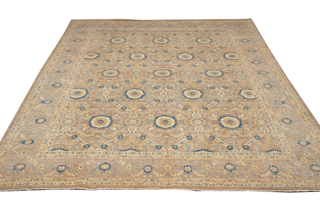 8.10 x 11.4 Finer Quality Wool Dense Weave Zigler Chobi Peshawar Rug Neutral Details #F-4326