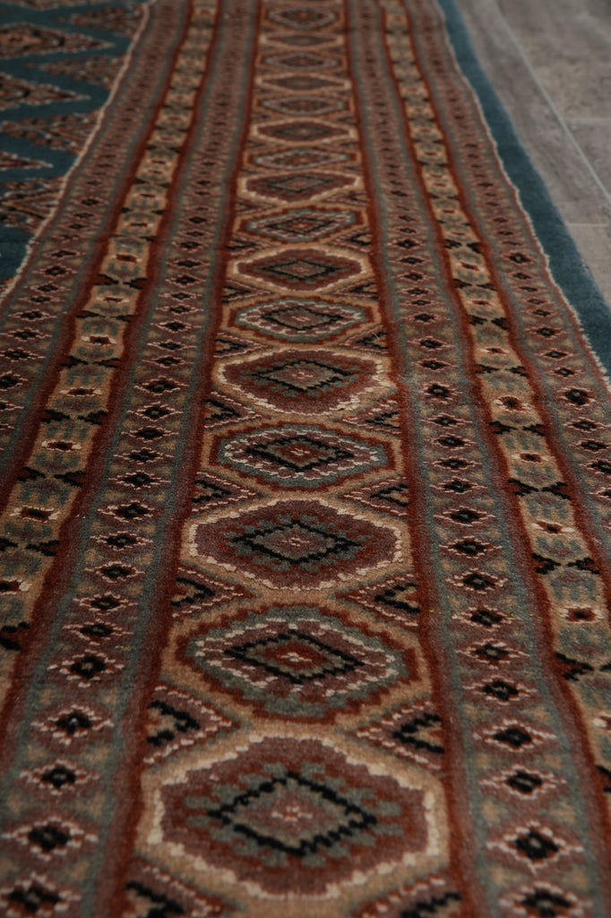 5 x 8 Jaldar Bokhara Rug GREEN - Pakistan #B-78243