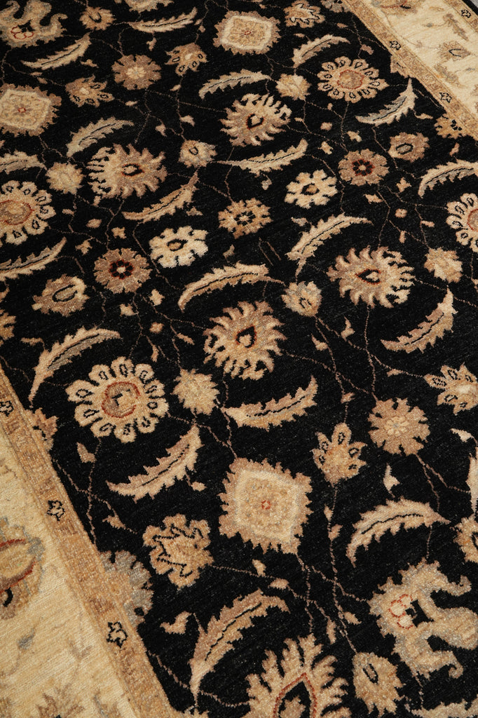 5.9 x 9 Black Chobi Peshawar Zigler Rug 20242