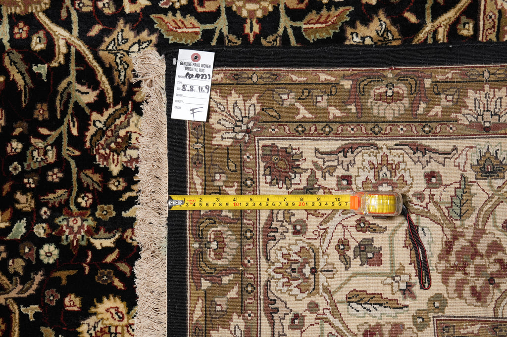 8.8 x 11.9 Fine Quality Hand-Knotted Rug Black #PIX-10233