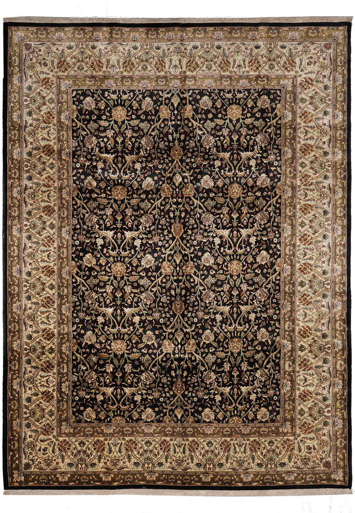 8.8 x 11.9 Fine Quality Hand-Knotted Rug Black