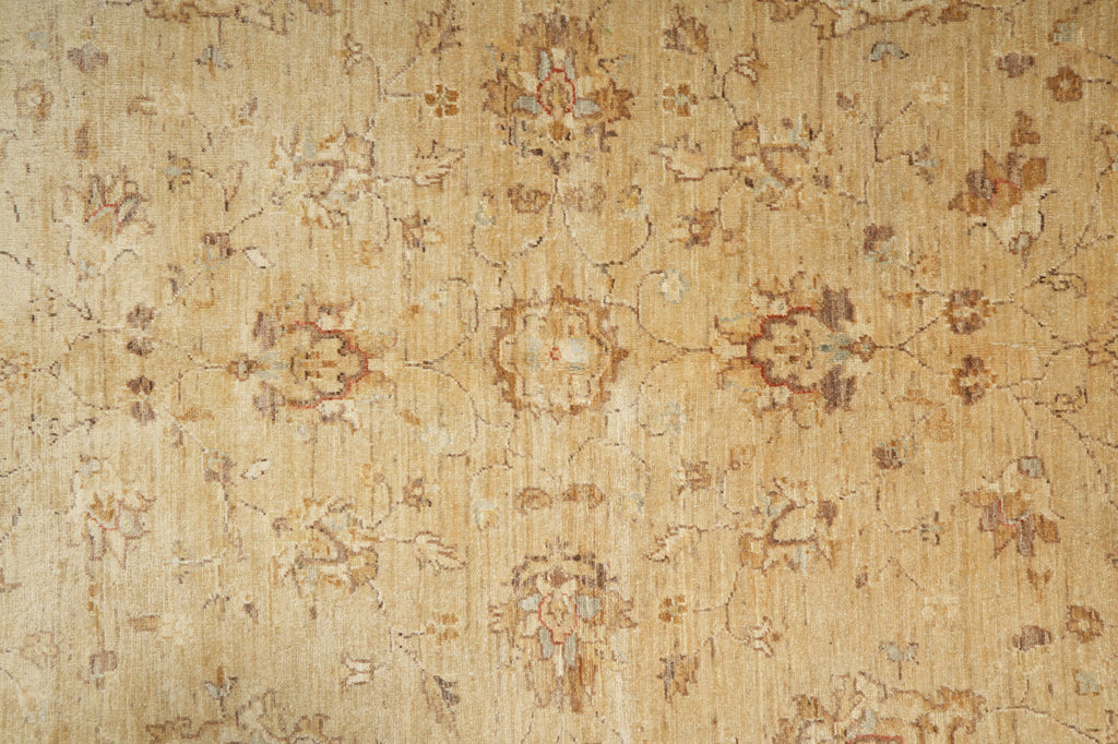 5.9 x 9 Brown Beige Chobi Peshawar Rug Taupe Blue Border 20229