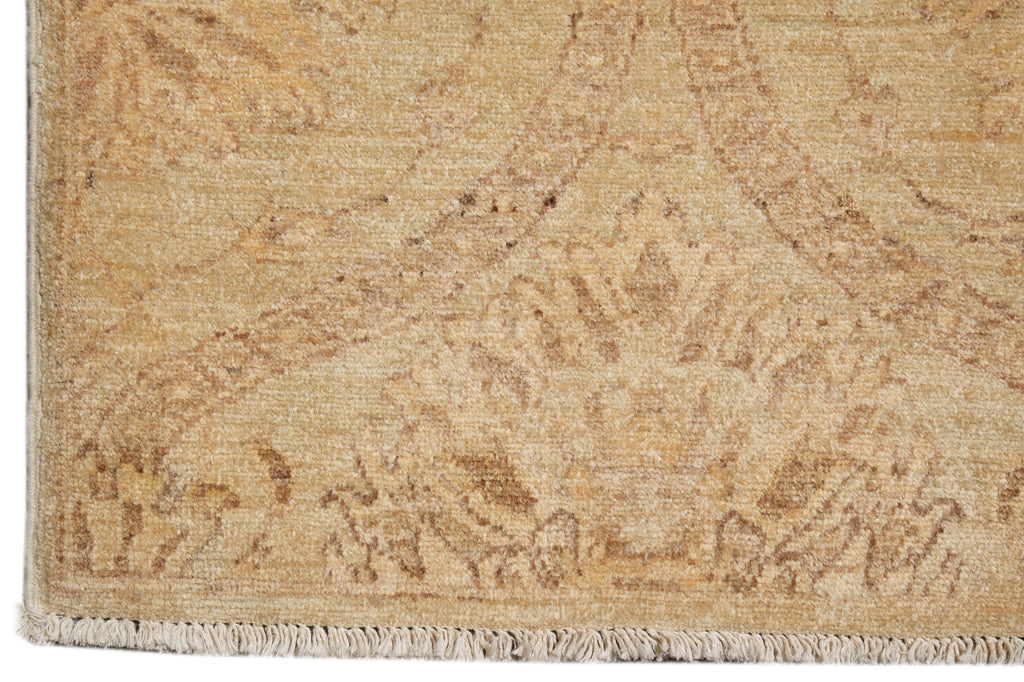 7.8 x 10 Transitional Chobi Peshawar Rug Hand-Knotted In Pakistan Warm Brown Green #F-4327